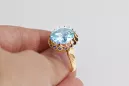 Aquamarine 8-кактовое желтое золото Кольцо Винтаж vrc035x-aq Art Deco Советский винтажный стиль украшений Ар-деко